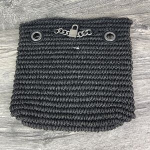 Kurt Geiger Black Woven Chain-Trim Shoulder Bag Missing Chain